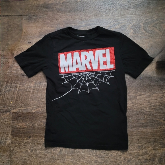 Marvel Other - Marvel Black Shirt with Red Logo and White Web